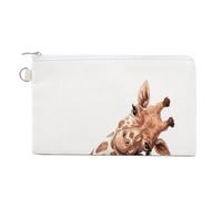Soft Clutch Wallet, Canvas Zipper Makeup Bag Women Handbag Holder Purse for Bills Crash Credit Coin 7.4x4.6 in Print Two Real Giraffes I Love You Mom