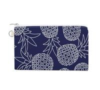 Soft Clutch Wallet, Women Handbag Canvas Zipper Makeup Bag Holder Purse for Credit Coin Bills Crash 7.4x4.6 in Print Seamless Pines Texture Dark Blue Pattern