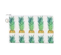 Soft Clutch Wallet, Women Handbag Canvas Zipper Makeup Bag Holder Purse for Credit Coin Bills Crash 7.4x4.6 in Print Watercolor Real Yellow Pine with Green Leaves on White