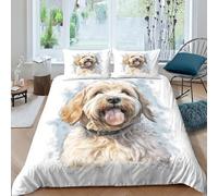 Soft Coated Wheaten Terrier Duvet Cover Sets For Kids Teens Soft Microfiber Quilt Cover 3D Printed Comforter Cover With Pillowcase Kids Bedding Set Accessories Gifts Present Double（200x200cm）
