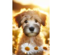 Soft Coated Wheaten Terrier Puppy face Notebook - Large 6 x 9 inches - 127 Pages