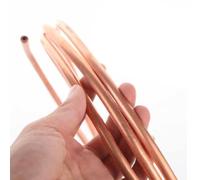 Soft Coil Copper Tube Pipe, 99.9% T2 Red Copper Tube Coil Bundle for AC Oil Water Cooling Buildings Multiple Sizes(1 Meter 10 x 1.5mm)