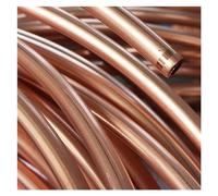 Soft Coil Copper Tube Pipe, 99.9% T2 Soft Copper Tubing Coil High Conductivity Multiple Sizes for AC Water Cooling(1 Meter x 6mm x 1.5mm)