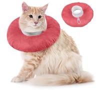 Soft Collar for Large Cats, Cozy Cones after Surgery Anti Scratch Elizabethan Neck Cone of Shame Alternative to CatCone Collar to Stop Scratching(Pink, L)