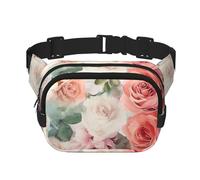 Soft Color Pale Faded Mix Of Roses Fanny Pack Fashion Belt Bag Lightweight Waist Pouch With Adjustable Strap Crossbody Bags For Women Travel Sports Running