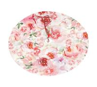 Soft Color Pale Faded Mix Of Roses Printing Christmas Tree Skirt,Xmas Trees Mat For Home Party Holiday Indoor Outdoor Festive Decorations