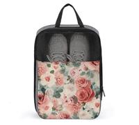 Soft Color Pale Faded Mix of Roses Shoe Bag Travel Shoe Organizer Water-Resistant Shoe Pouch with Zipper Sneaker Dust Bag, gray, One Size, Modern