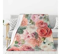Soft Color Pale Faded Mix of Roses Throw Blanket Ultra Soft Cozy Fleece Blanket Lightweight Warm Bed Blanket All Season for Home Living Room Sofa Couch Bed 40"X30"