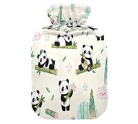 Soft Color Panda and bamboos hot Waterbottle with Soft Cover, 1L Warmer Bag for Hand Feet Warmer,Hand Feet Warmer,Bolsa para cólicos menstruales