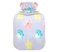 Soft Color Underwater starfishes hot Waterbottle with Soft Cover, 2L Warm Compress for Arthritis,Arthritis,Bolsa Caliente para Dolores Menstrual