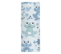 Soft Colors Baby Blue Frog foldable yoga mat for home printed, non slip, non slip yoga towel with bag tapete para ejercicio 71x26 inches