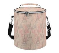 Soft Colors Eiffel Tower France Lunch Bag, 15L Portable Leakproof Picnic Basket with Shoulder Strap, Insulated Picnic Cooler Bag for Camping, Beach, Hiking & Groceries