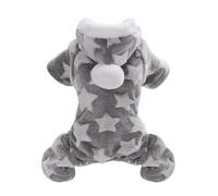 Soft Comfortable Hooded Dog Pajamas Chihuahuas Poodles Yorkshire Terriers Pugs Clothing Winter Warm Pet Jumpsuit,GRAY,2xl