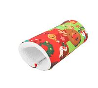 Soft Comfy Hamster Tunnel Nest, Open Design, Cute Cartoon Image, Suitable for Small Pets, Christmas Decorations,Hamster Warm Channel Cotton Nest, Halloween Decor (Red)