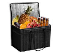 Soft Cooler Bag, Food Delivery Bag for Hot and Cold Food Delivery, Large Bag with Zipper Closure for Camping BBQ Shopping Fishing Family Outdoor Travel