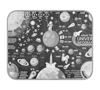Soft Cooling Dog Mat, Ice Silk Pet Crate Pad with 3D Mesh, Washable Mattress Cushion Anti Slip Kennel 22x27.6 in Black White Cosmic Space Galaxy Planets Pluto Venus Mars Jupiter