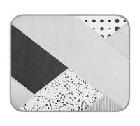 Soft Cooling Dog Mat, Ice Silk Pet Crate Pad with 3D Mesh, Washable Mattress Cushion Anti Slip Kennel 22x27.6 in Abstract Art Scrapbook Triangle White Black Grey Pattern with Dots