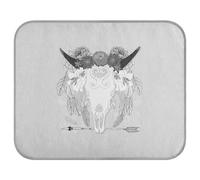 Soft Cooling Dog Mat, Ice Silk Pet Crate Pad with 3D Mesh, Washable Mattress Cushion Anti Slip Kennel 23.6x38.6 in Ethnic Cow Skull Arrow Dreamcatcher Feathers Flowers