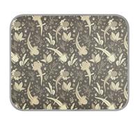 Soft Cooling Dog Mat, Ice Silk Pet Crate Pad with 3D Mesh, Washable Mattress Cushion Anti Slip Kennel 23.6x38.6 in Vintage Retro Swimming Axolotl Coral Reef Sea Plants in Pink Style