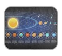 Soft Cooling Dog Mat, Ice Silk Pet Crate Pad with 3D Mesh, Washable Mattress Cushion Anti Slip Kennel 22x27.6 in Solar System Planets Set the Sun and Eight Planets Orbits on Dark