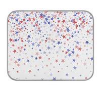 Soft Cooling Dog Mat, Ice Silk Pet Crate Pad with 3D Mesh, Washable Mattress Cushion Anti Slip Kennel 22x27.6 in Red Blue American Patriotic Stars July 4th Independence Day