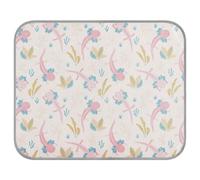 Soft Cooling Dog Mat, Ice Silk Pet Crate Pad with 3D Mesh, Washable Mattress Cushion Anti Slip Kennel 23.6x38.6 in Lovely Swimming Axolotl Coral Reef Sea Plants in Pink Style