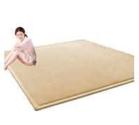 Soft Coral Velvet Rugs Large Area Rug Play Mats,Memory Foam Area Rugs for Floor Tatami Yoga Exercise,Non-Slip Nursery Crawling Rug Play Mat for Toddler Children (Beige,31.5x70.9x0.8 inch)