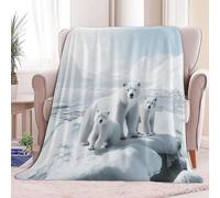 Soft Cosy Sherpa Blanket Polar Bear Fleece Throw Blanket for Kids Adults Lightweight Fluffy Blanket Breathable Blanket for Sofa Bed Couch Single 130 x 150 cm