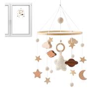Soft Cot Mobile - Wooden Cot Mobile - Baby Cot Mobile for Nursery | Adjustable Crib Accessory with Bell, Sturdy Design Lunar Mobile for the Department