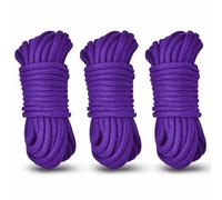 Soft Cotton Braid Rope Cord- Durable Tying Rope,Twisted Cotton Knot,10m Long, 8mm All Purpose Cord for DIY Craft Projects,Hanging, Bundling,Gardening, Home Decor (3pcs,Purple)