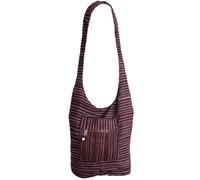 Soft Cotton Chenille Style Hippie Shoulder Bag - Dark Purple