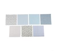 Soft Cotton Fabric Bundle 7pcs 10x10 Inch for Quilting(Light blue)