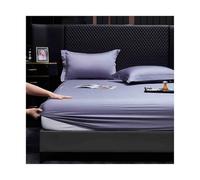 Soft Cotton Fitted Sheet 90/100/120/135/150/180x200cm for Single Double and Queen Beds Long Flounce Style Light Purple 120S 120x200+30cm