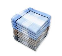 Soft Cotton Handkerchiefs for Men with Elegant Pattern in Assorted Color, 16 inches Large hankies, Stripe C, 16x16 inches