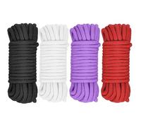 Soft Cotton Rope Cord,10M x4 Thick Cotton Cord, All Purpose Soft Rope Twisted Cotton Knot Tying Rope for DIY Craft Projects Hanging Bundling Rope (Black, White, Purple and Red)