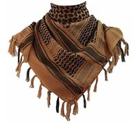 Soft Cotton Shemagh Scarf Arab Sun Hat Combat Desert Keffiyeh SAS Army Tactical Military Desert Head Neck Wrap mask (Mocha)