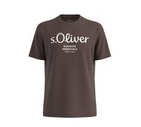 Soft Cotton T-Shirt with Logo and Front Print s.Oliver Marron 5XL