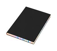 Soft Cover PU Notebook Ribbon Page Tag Memo Book, Black | Ribbon, Eye Care Dowling Paper, School Writing Supplies, College Teachers, Journalists