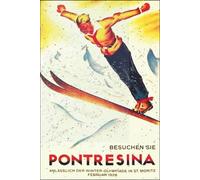 Soft Cover REVERSE Dot Grid Notebook; US Trade Paperback Size (6x9"); 120 Pages; Front and Back: Vintage Ski Poster Design Cover; 5 mm spaced matrix; ... bright black dots (Art In My Tote)