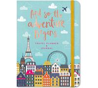 Soft Covered Travel Planner & Journal with 4 Tabbed Sections and So The Adventure Begins.