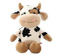 Soft Cow Toy for Kids - Cuddly Farm Animal Companion Perfect for Nursery or Durable and Design Materials Ideal Children of All Ages (Black, A)