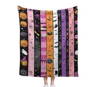 Soft Cozy Halloween Blanket, Various Cute Halloween Elements Patterns, Add A Festive Atmosphere To The Bedroom And Living Room, 125x150cm