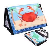 Soft Crinkle Book - High Contrast Cloth Book for Brain Development, Interactive Sensory Toy with Textures, Learning Activity Set, Tummy Time Gift for Holiday Birthday Newborns