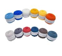Soft Crochet Yarn 12 Colors tufting Yarn Set,100g Ball tufting Yarn,Professional 8ply Tufted Yarn for Rug tufting,Punch Needle,5mm Thick Poke Embroidery Thread,Polyester Cotton Mixed Sewing Thread