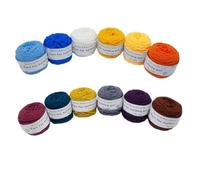 Soft Crochet Yarn 12 Colors tufting Yarn Set,100g Ball tufting Yarn,Professional 8ply Tufted Yarn for Rug tufting,Punch Needle,5mm Thick Poke Embroidery Thread,Polyester Cotton Mixed Sewing Thread