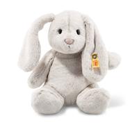 Steiff Soft Cuddly Friends Plush Hoppie Rabbit – Light Grey 28 cm (80470, Rainy Day)
