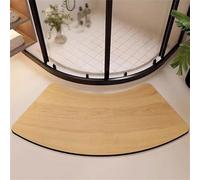 Soft Curved Shower Mat Half-Round Diatomaceous Earth Bath Mat - Quick-Dry Water-Absorbent Non-Slip Bathroom Rug for Round Showers (Size: 60CM x 125CM Color: D)