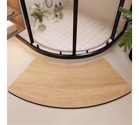 Soft Curved Shower Mat Half-Round Diatomaceous Earth Bath Mat Quick-Drying Water-Absorbent Non-Slip Bathroom Rug for Round Showers (Size: 48CM x 100CM Color: E)