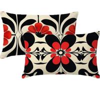 Soft Cushions Cover Red 40 x 60 Double Sided Rectangular Pack of 2 Throw Pillow Cases with Invisible Zipper for Sofa Couch Bed Garden Bench Office Car Modern Outdoor Cushions 16x24in Beige JK-606