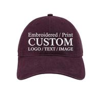 Soft Custom Hat Embroidered/Printed Logo/Text/Image for Adult | Personalized 4 Sided Customization, cotton baseball cap, Adjustable sizes: Standard Heads(22.1"-23.6") & Large (23.6"-25.6")